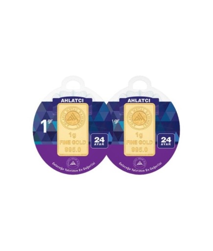 Ahlatçı 2 Adet 1 Gram 24 Ayar Külçe Altın