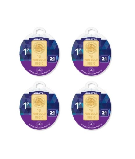 Ahlatçı 4 Adet 1 Gram 24 Ayar Külçe Altın