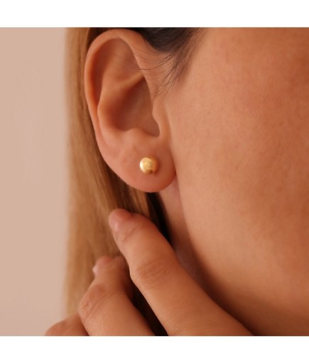 Top Küpe 14 Ayar Altın