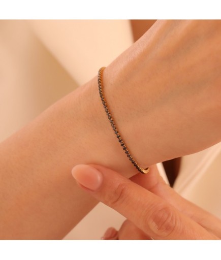 Siyah Su Yolu 14 Ayar Altın Bileklik