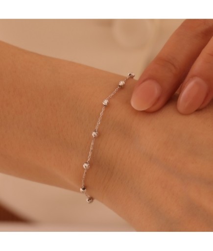 Dorika 14 Ayar Beyaz Altın Bileklik