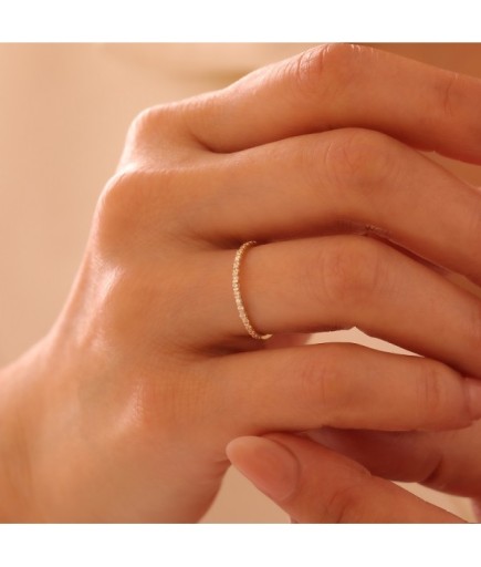 Taşlı Minimal 14 Ayar Altın Yüzük