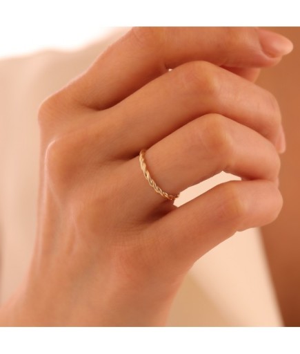 Burgu Minimal 14 Ayar Altın Yüzük