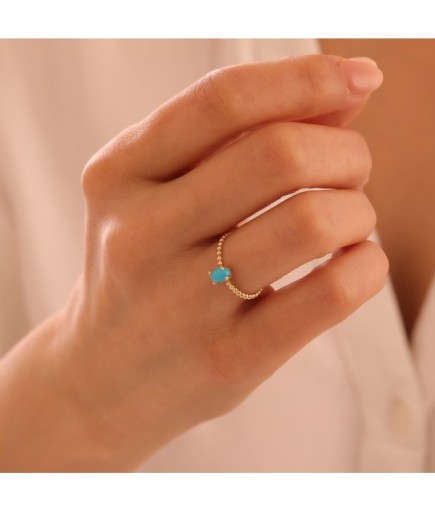 Firuze 14 Ayar Altın Yüzük