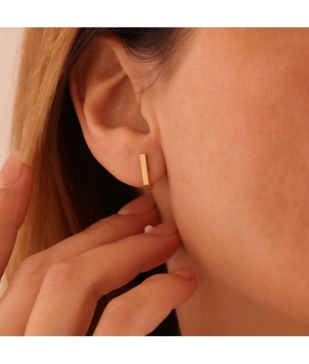 Köşeli 14 Ayar Altın Küpe