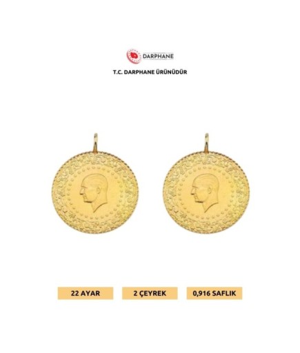 2 Adet  Yeni Tarihli Çeyrek Ziynet Altını